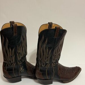 Vintage Custom Hornback Alligator Cowboy Boots Signed Handmade Exotic Western